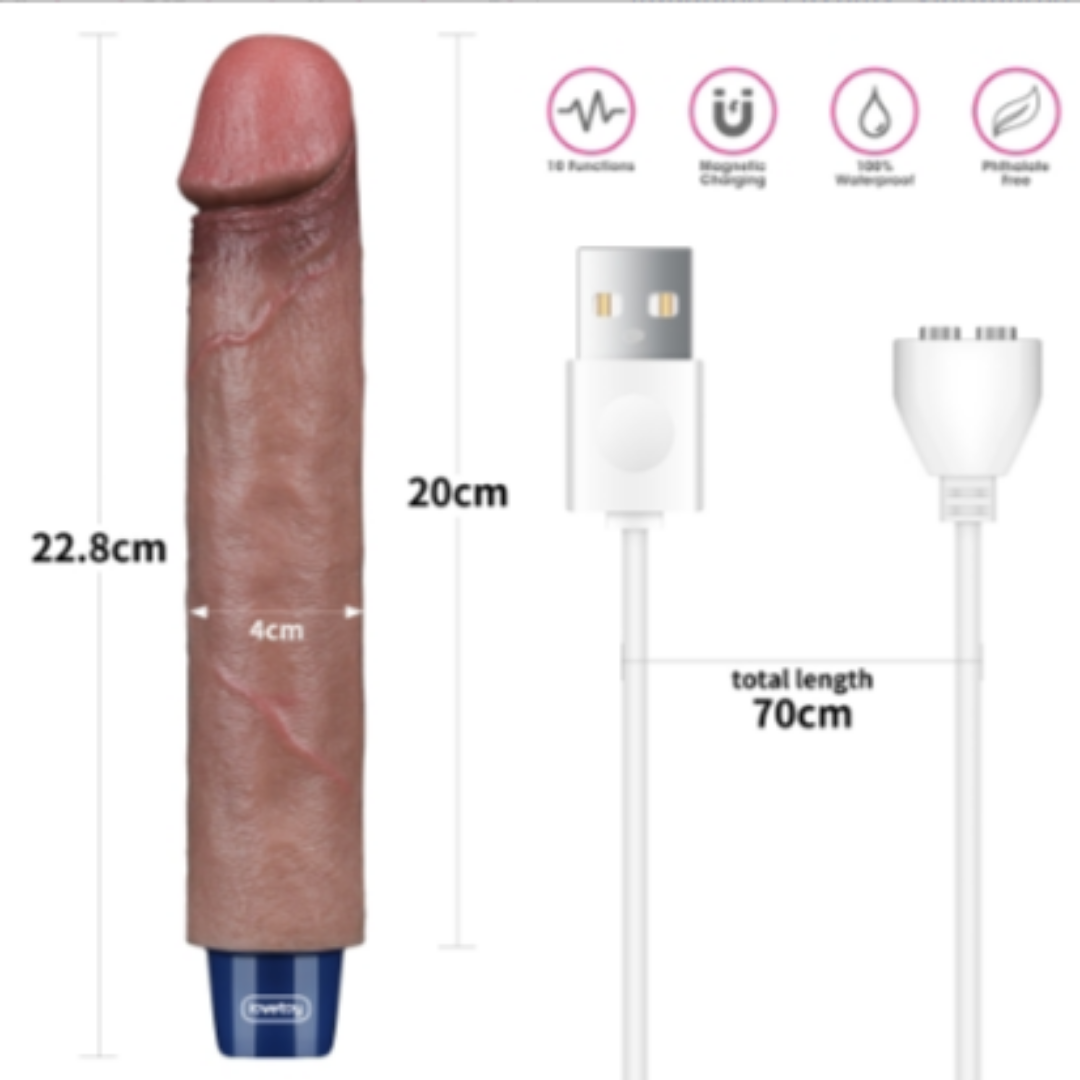Vibrador Ultra Realista Recargable de 23cm