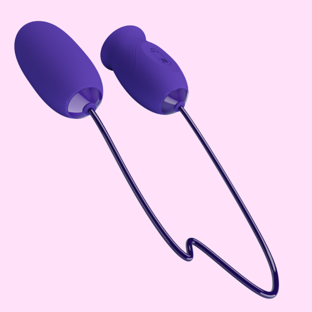 Huevo Vibrador con Estimulador de Clítoris Tipo Lengua