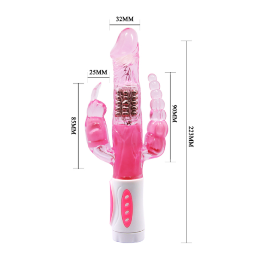 Vibrador Conejo Triple Función Anal