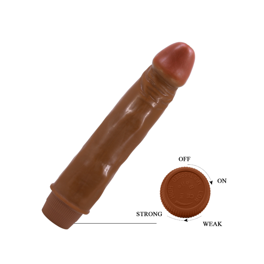 Vibrador Realista de 21cm con Cabeza Puntiaguda Café
