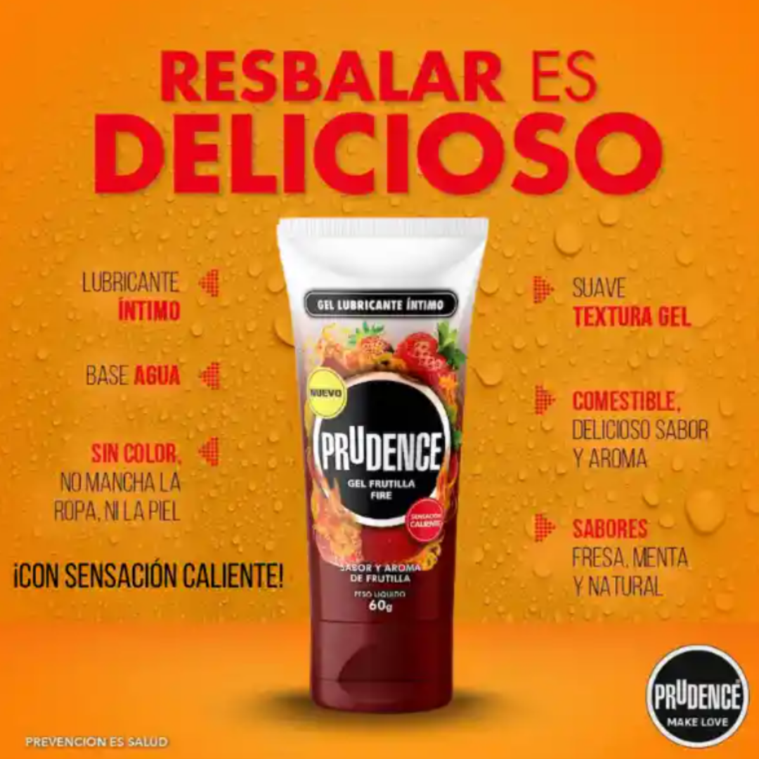 Lubricante Caliente Prudence Sabor a Frutilla