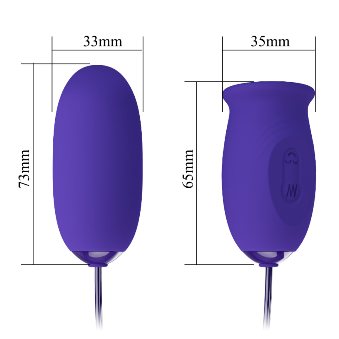 Huevo Vibrador con Estimulador de Clítoris Tipo Lengua