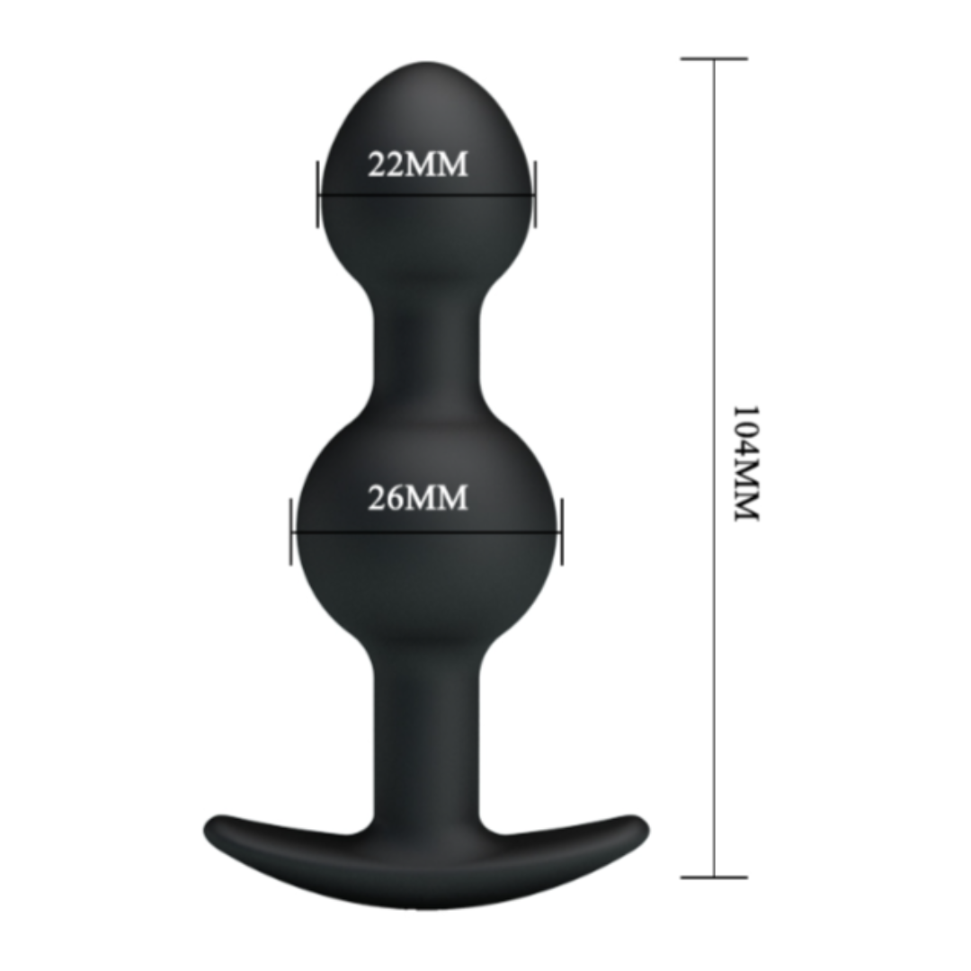 Plug Anal Doble con Pesa Vibratoria 10cm