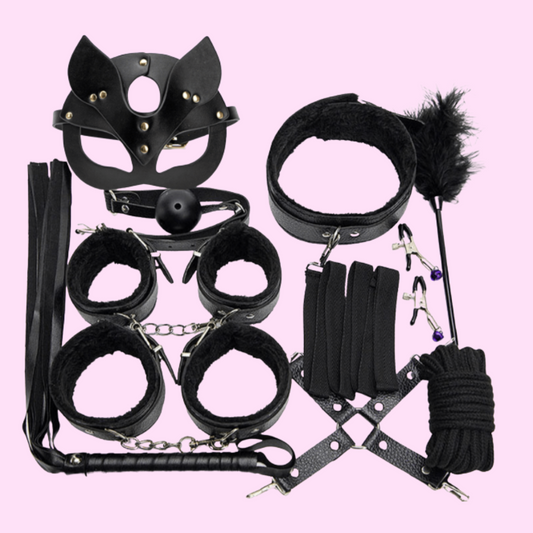 Kit BDSM Fetiche Rojo 11 piezas