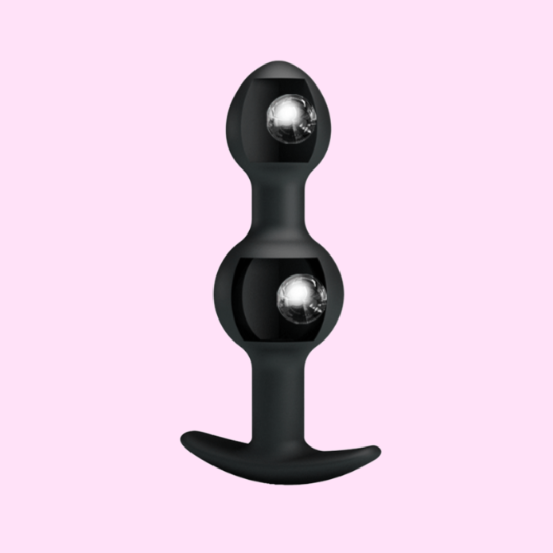 Plug Anal Doble con Pesa Vibratoria 10cm