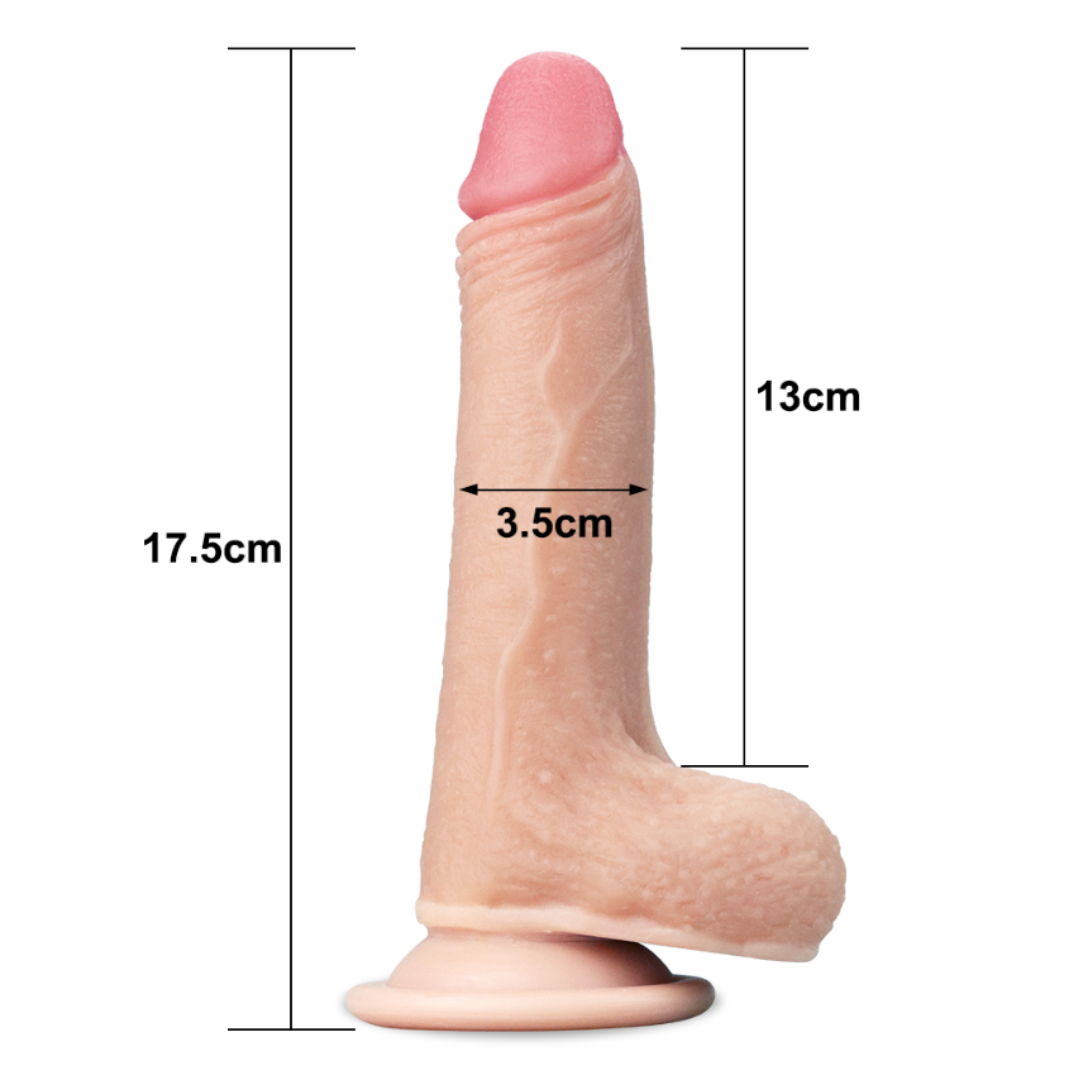 Consolador con Piel Deslizante “Prepucio” de 18cm
