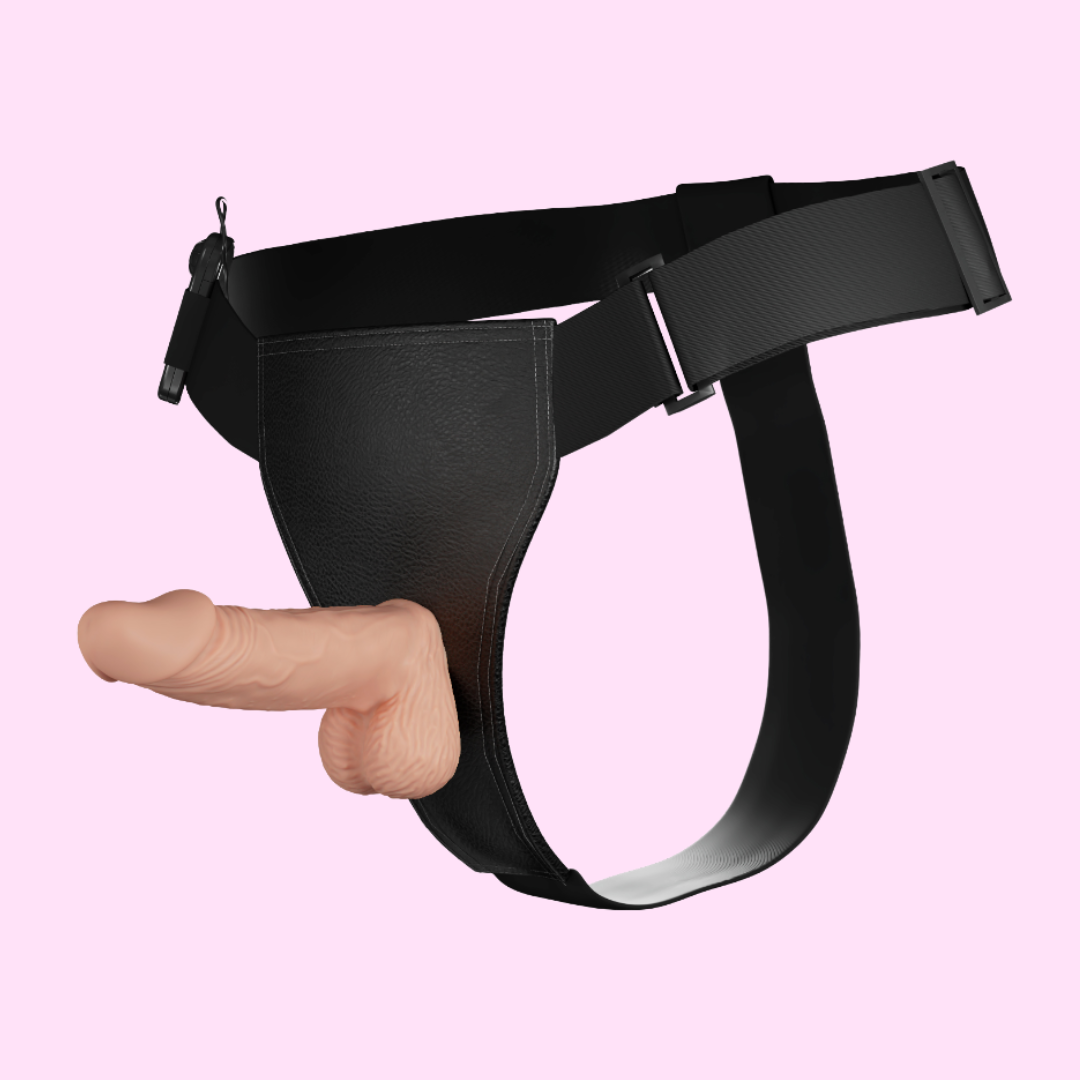 Arnés Vibrador Realista con Testículos de 20 cm