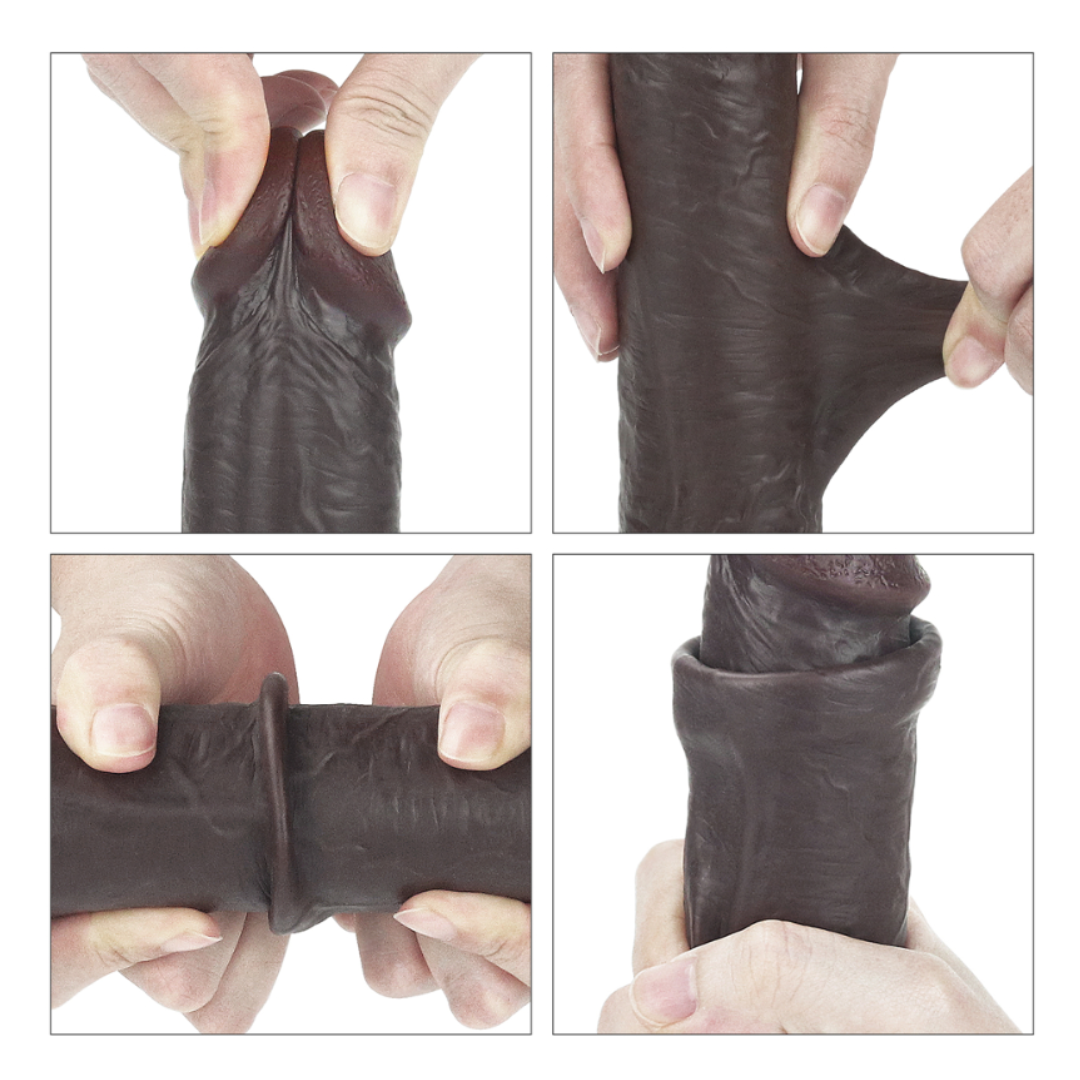Consolador con Piel Deslizante “Prepucio” de 23cm